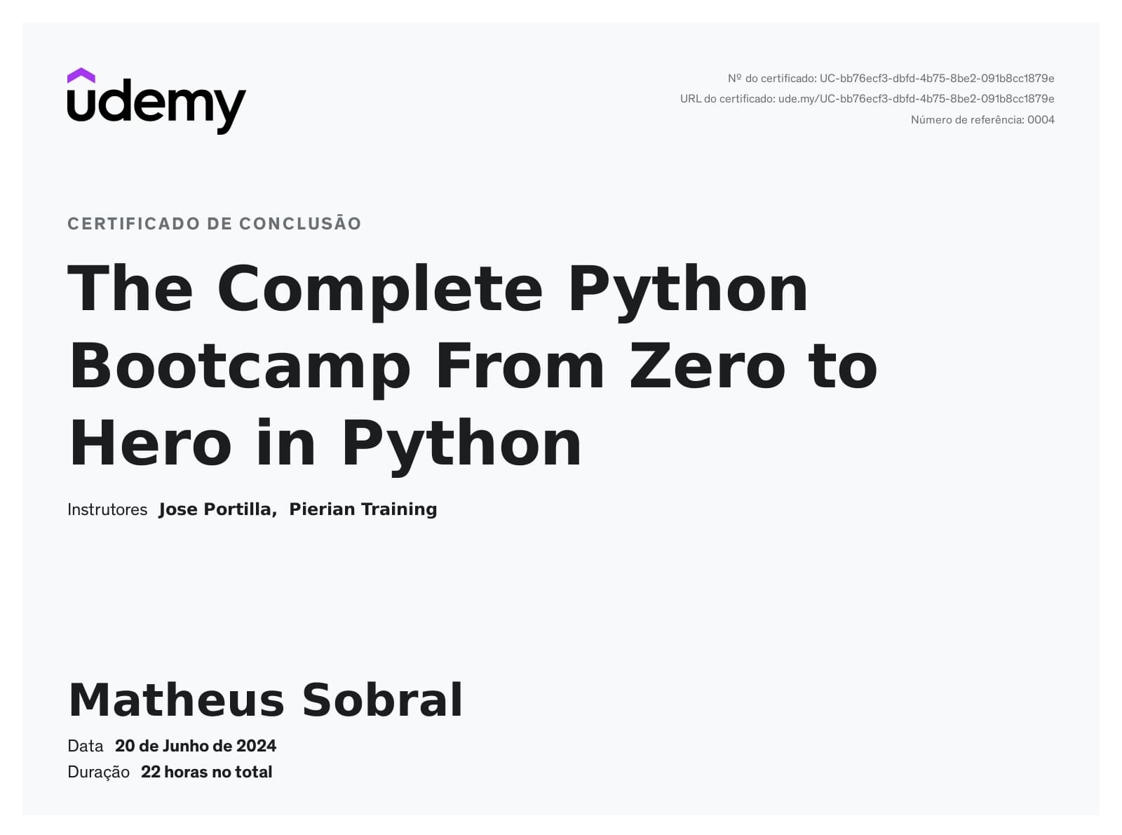 The Complete Python Bootcamp From Zero to Hero